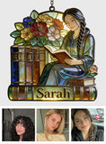 Just A Girl Who Loves Books - Personalized Book Window Hanging Suncatcher Ornament