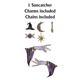Magical Witch Hands - Personalized Witch Window Hanging Suncatcher With Charms