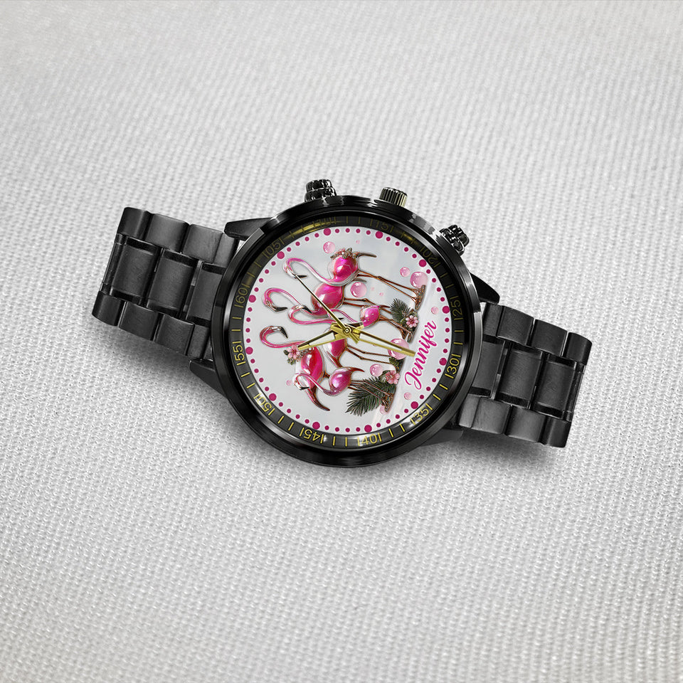Elegant Flamingo - Personalized Flamingo Hand Watch