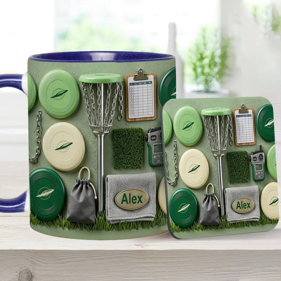 Love Disc Golf - Personalized Disc Golf Accent Mug & Coaster