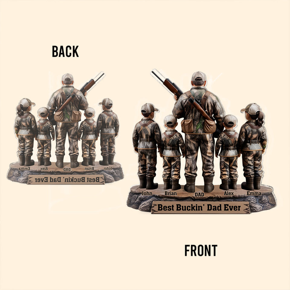 Best Bucking Dad Ever - Personalized Hunting Custom Shaped Acrylic Plaque