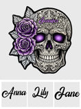 Skull And Roses - Personalized Skull Shaped Doormat/ Rug