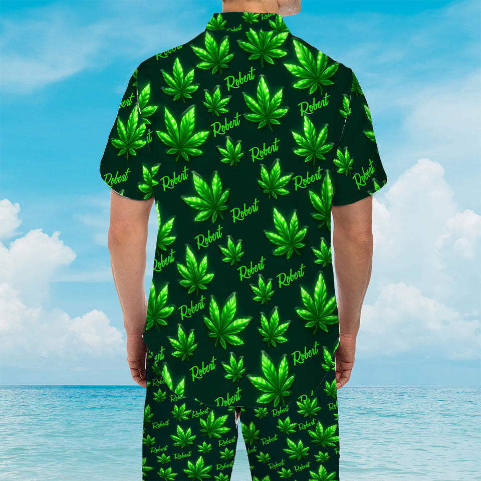 Let's Get High - Personalized Weed Hawaiian Shirt & Men Shorts