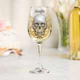 High Class Skull Art - Personalized Skull Wine Glass With Long Stem