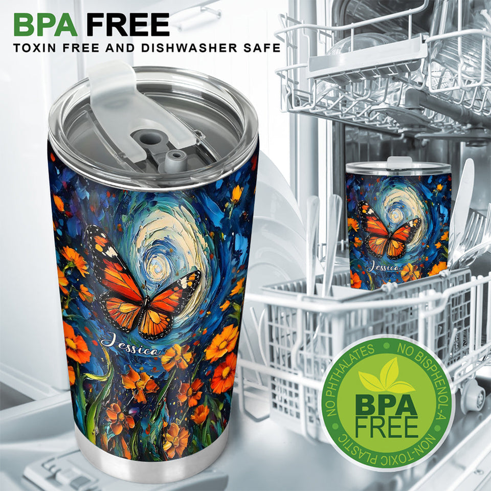 Dreamy Butterfly - Personalized Butterfly Tumbler