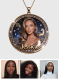 Horoscope Sign, Lucky Charm - Personalized Horoscope Shaped Metal Pendant Necklace