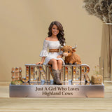 Just A Girl Who Loves Highland Cows - Personalized Highland Cow Custom Shaped Acrylic Plaque