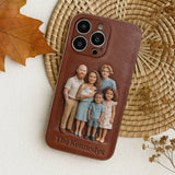Custom Any Photo - Personalized Family Leather Phone Case