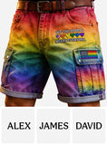 We The People Means Everyone - Personalized LGBT Support Cargo Shorts With Belt
