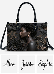 Proud Of Black History - Personalized African American Leather Handbag