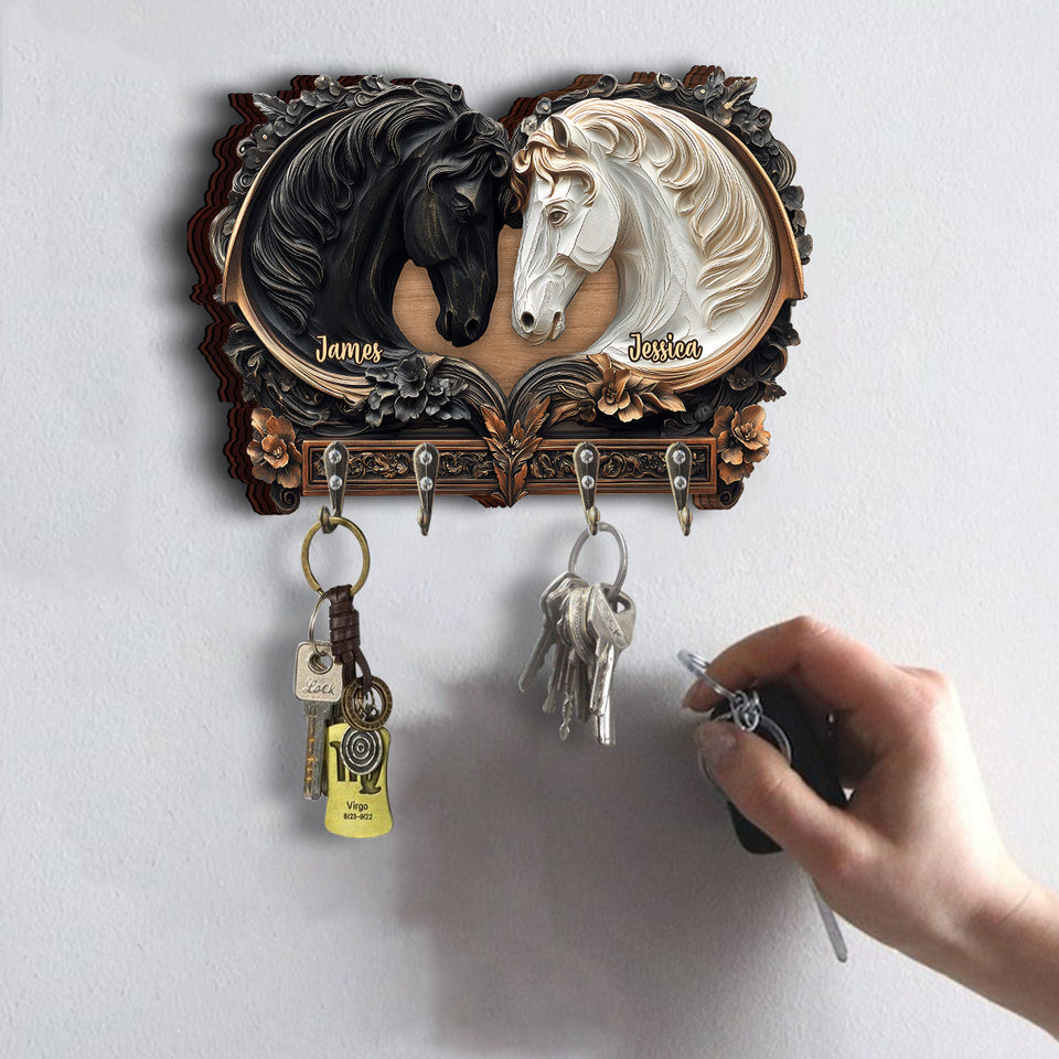 You & Me We Got This - Personalized Horse Custom Shaped Key Rack