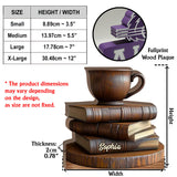 Wooden Book & Coffee Cup Decor - Personalized Book Custom Shaped Wood Plaque