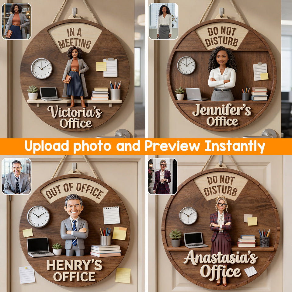 Daily Office Status - Personalized Colleague Spinner Sign Custom Shape
