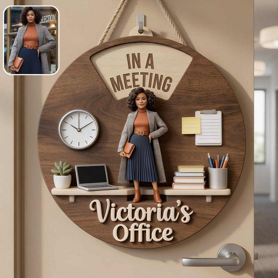 Daily Office Status - Personalized Colleague Spinner Sign Custom Shape