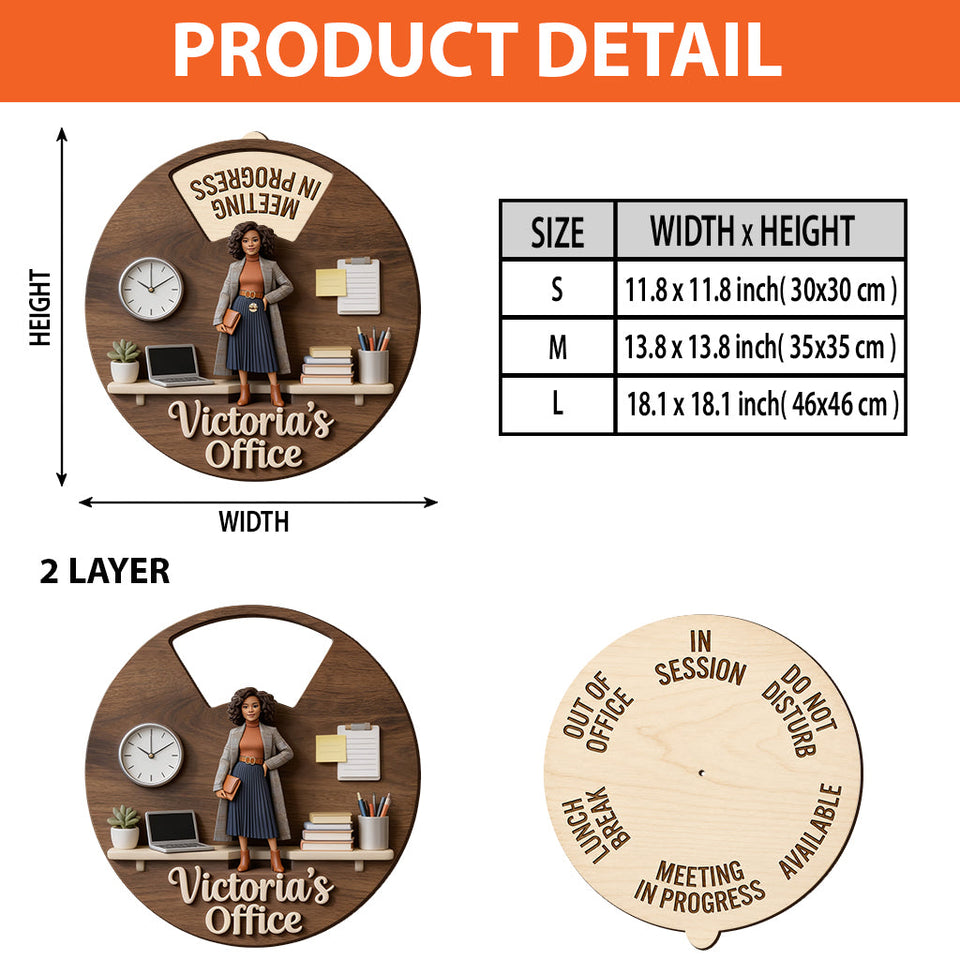 Daily Office Status - Personalized Colleague Spinner Sign Custom Shape