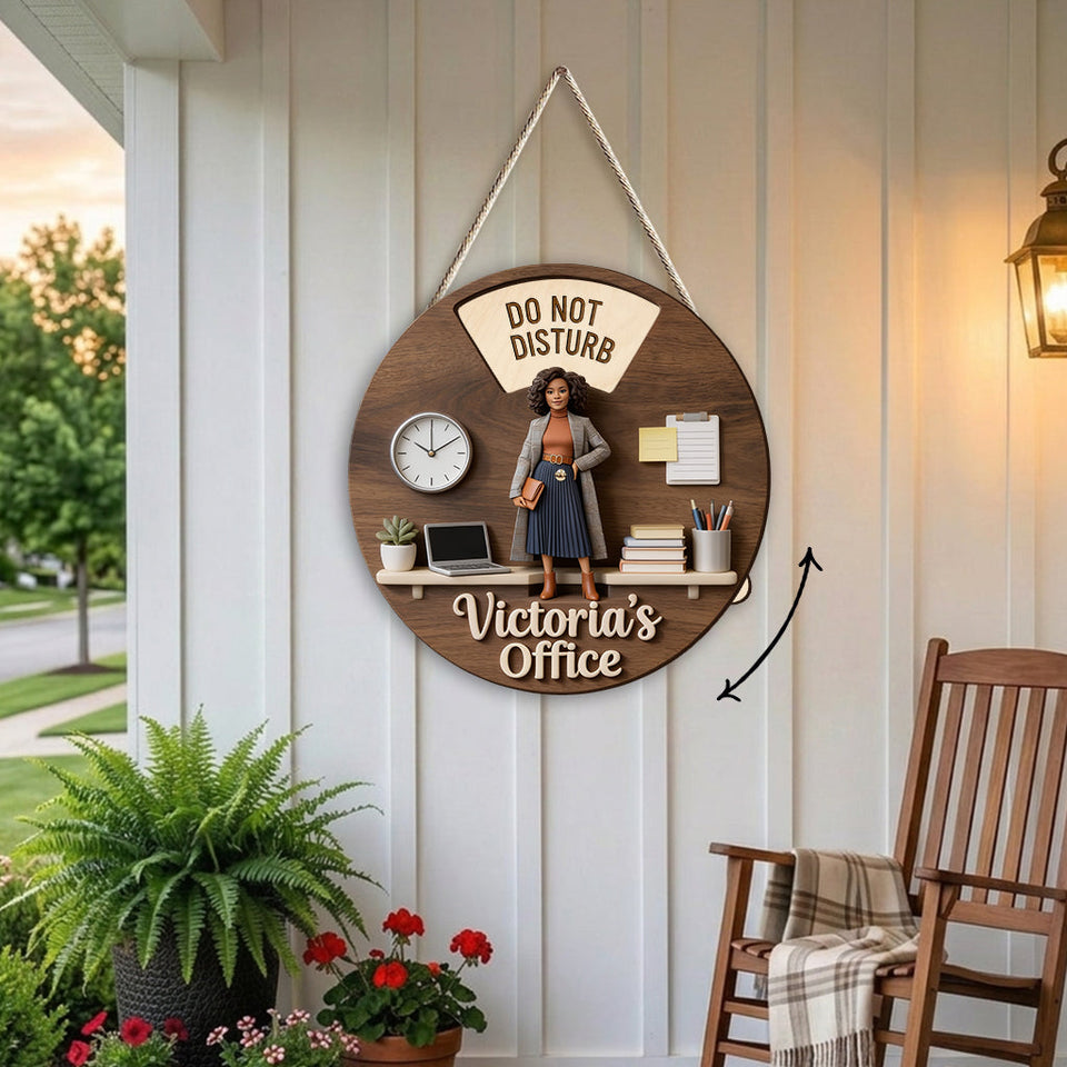 Daily Office Status - Personalized Colleague Spinner Sign Custom Shape