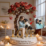 A Girl and Her Dog - Personalized Dog Custom Shaped Acrylic Plaque