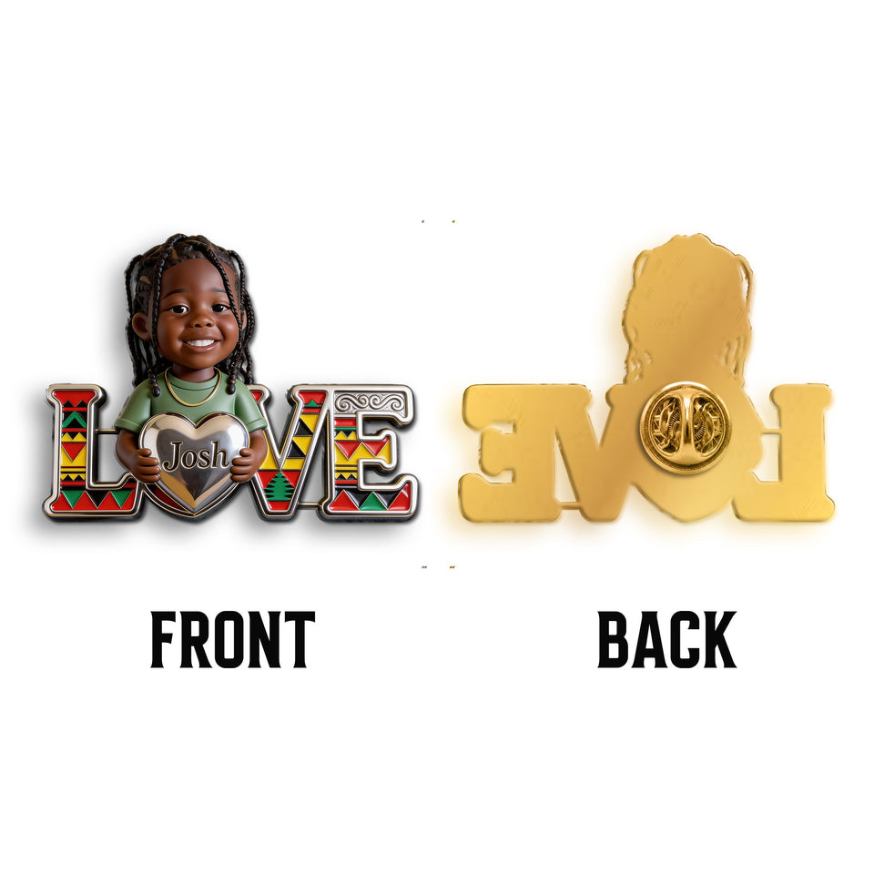 Proud Juneteenth - Personalized Kid 3D Embossed Enamel Pin