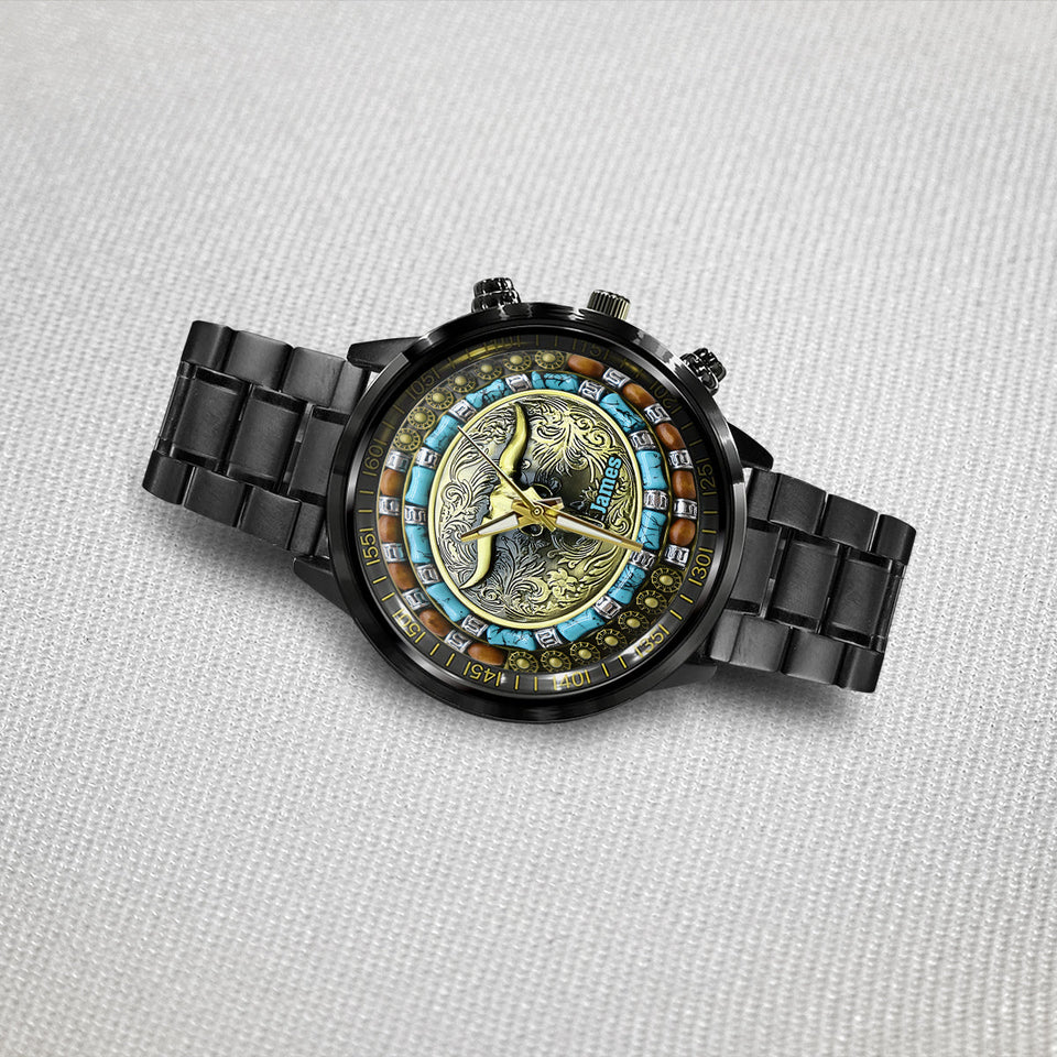 Bull Skull Hunting - Personalized Hunting Hand Watch