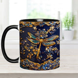 Love Dragonfly - Personalized Dragonfly Set Accent Mug with Acrylic Stirrers