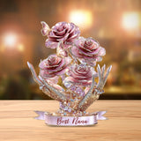 Beautiful Roses Gift For Mom, Grandma - Personalized Mother Custom Shaped Acrylic Plaque