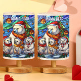 Mama Bear - Personalized Mother Table Lamp With Wood Base