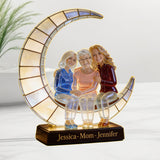 Crescent Moon Lamp - I Love You - Personalized Mother Acrylic LED Night Light