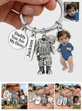 Come Home Safe Daddy - Personalized Veteran Premium Keychain With Charms