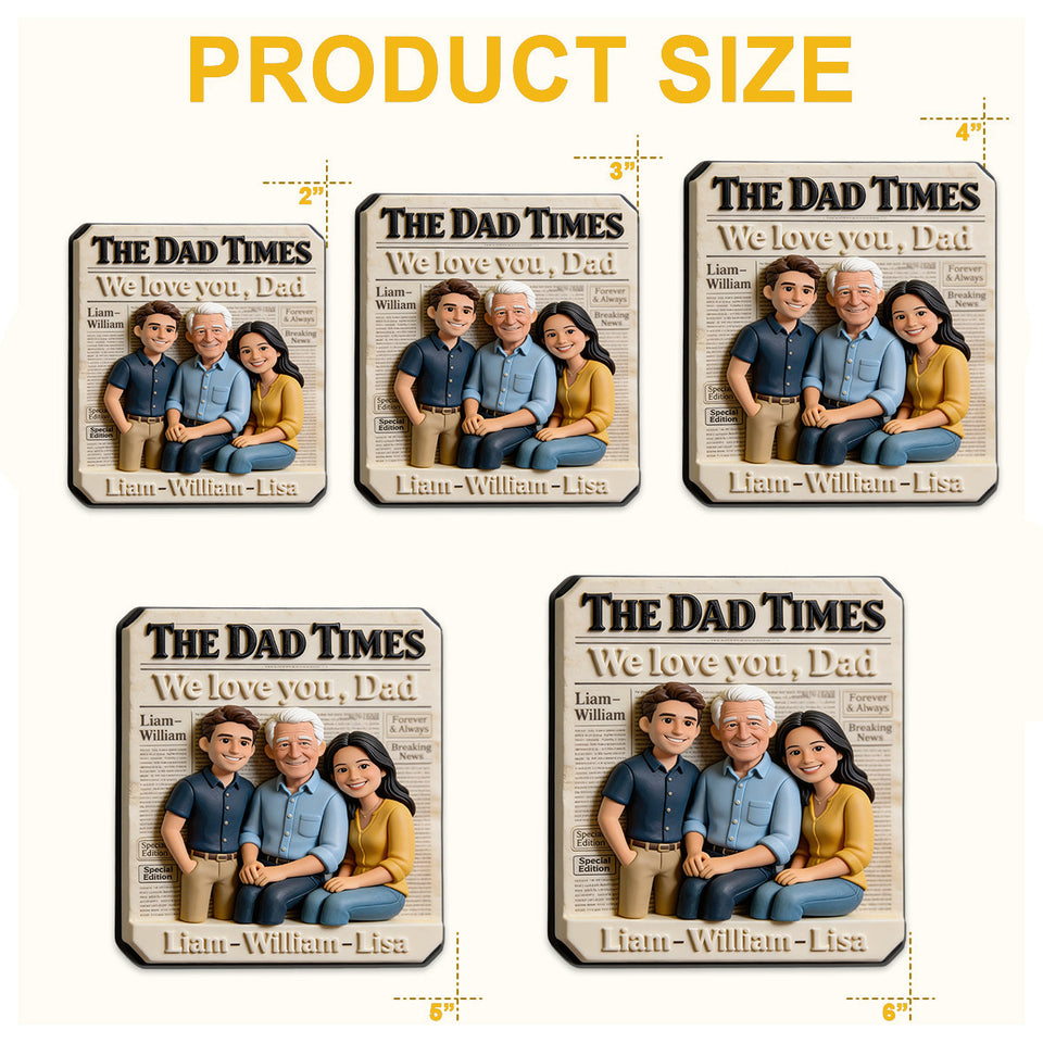 Father's Day Gifts, The Dad Times - Personalized Father Magnet