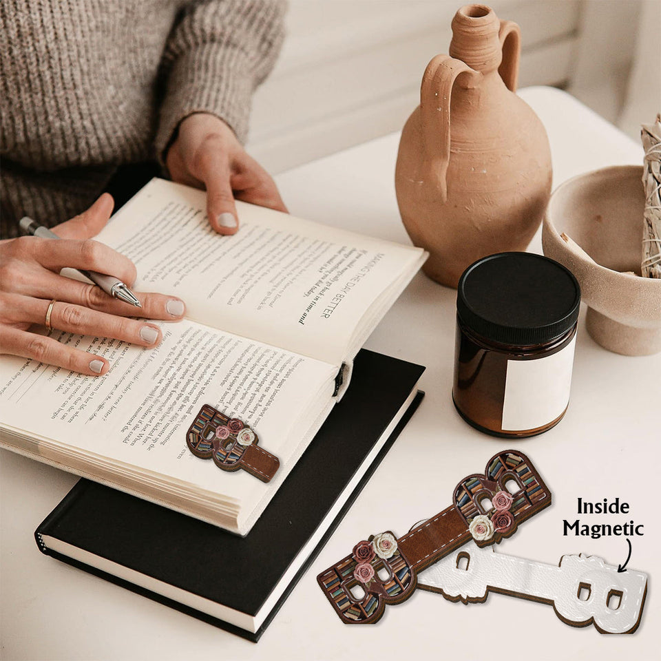 Initial Name Letter Perfect Gift For Book Lovers - Personalized Book Shaped Magnetic Bookmark