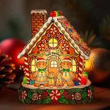 Merry Christmas Gingerbread Red Truck - Personalized Family Acrylic LED Night Light