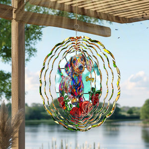 Love Dachshund - Personalized Dachshund Wind Spinner