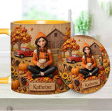 Tis The Season - Personalized Autumn Accent Mug & Coaster