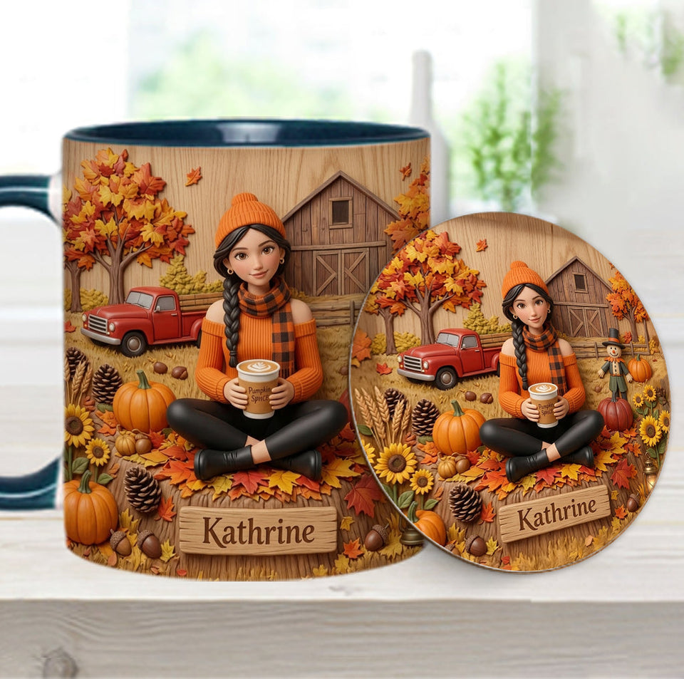Tis The Season - Personalized Autumn Accent Mug & Coaster