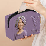 Cutsom Photo And Letter Alphabet - Personalized Self Love Makeup Bag