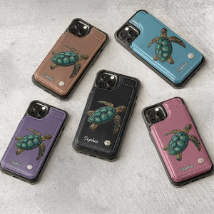 Love Turtles - Personalized Turtle Wallet Phone Case