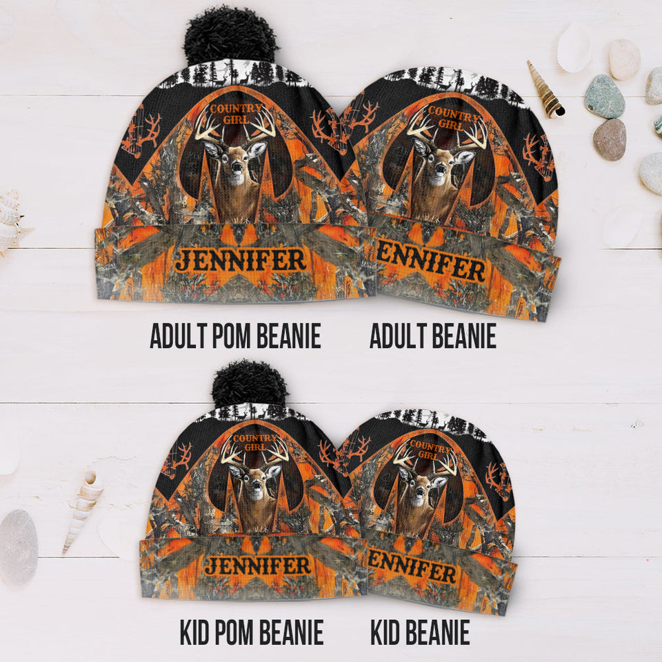 Country Girl - Personalized Hunting Beanie Hat