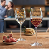 It Takes A Long Time To Grow An Old Friend - Personalized Bestie Wine Glass With Long Stem