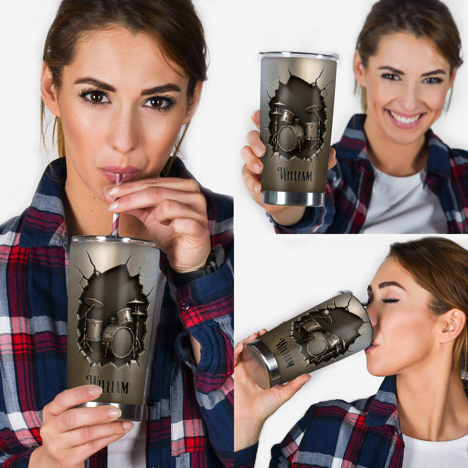 Strong Drummer - Personalized Drummer Tumbler