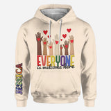 Everyone is Welcome Here - Personalized Teacher All Over Shirt