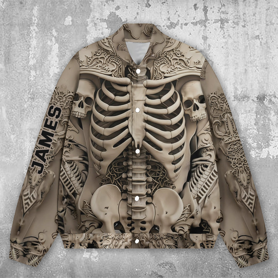 Scary Skull - Personalized Skull Varsity Jacket