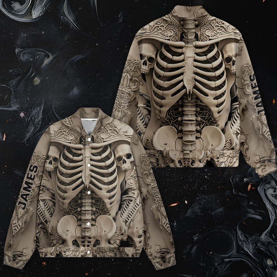 Scary Skull - Personalized Skull Varsity Jacket