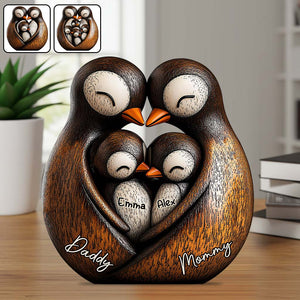 Penguine Dad - Personalized Father Custom Shaped Acrylic Plaque