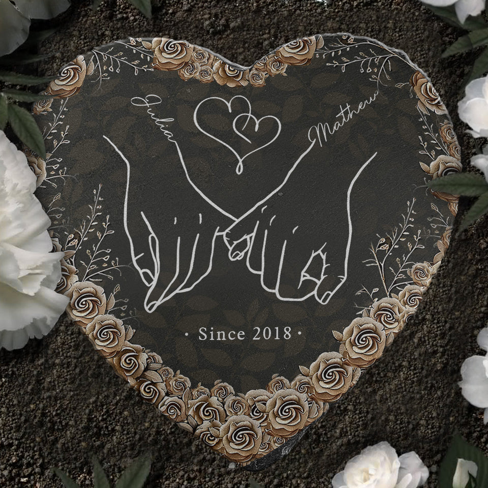 From Our First Kiss - Personalized Couple Heart Shaped Stone