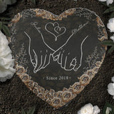 From Our First Kiss - Personalized Couple Heart Shaped Stone