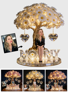 Custom Any Photo & Birthmonth Flower - Personalized Mother Acrylic LED Night Light