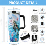 Love Turtle - Personalized Turtle Handle Tumbler With Charms