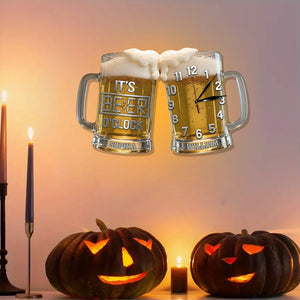 It's Beer O'clock - Personalized Beer LED Light Wall Clock