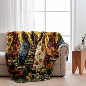 God Says You Are - Personalized African American Blanket