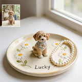 Daisy Garden - Personalized Dog Tray & Plaque Set